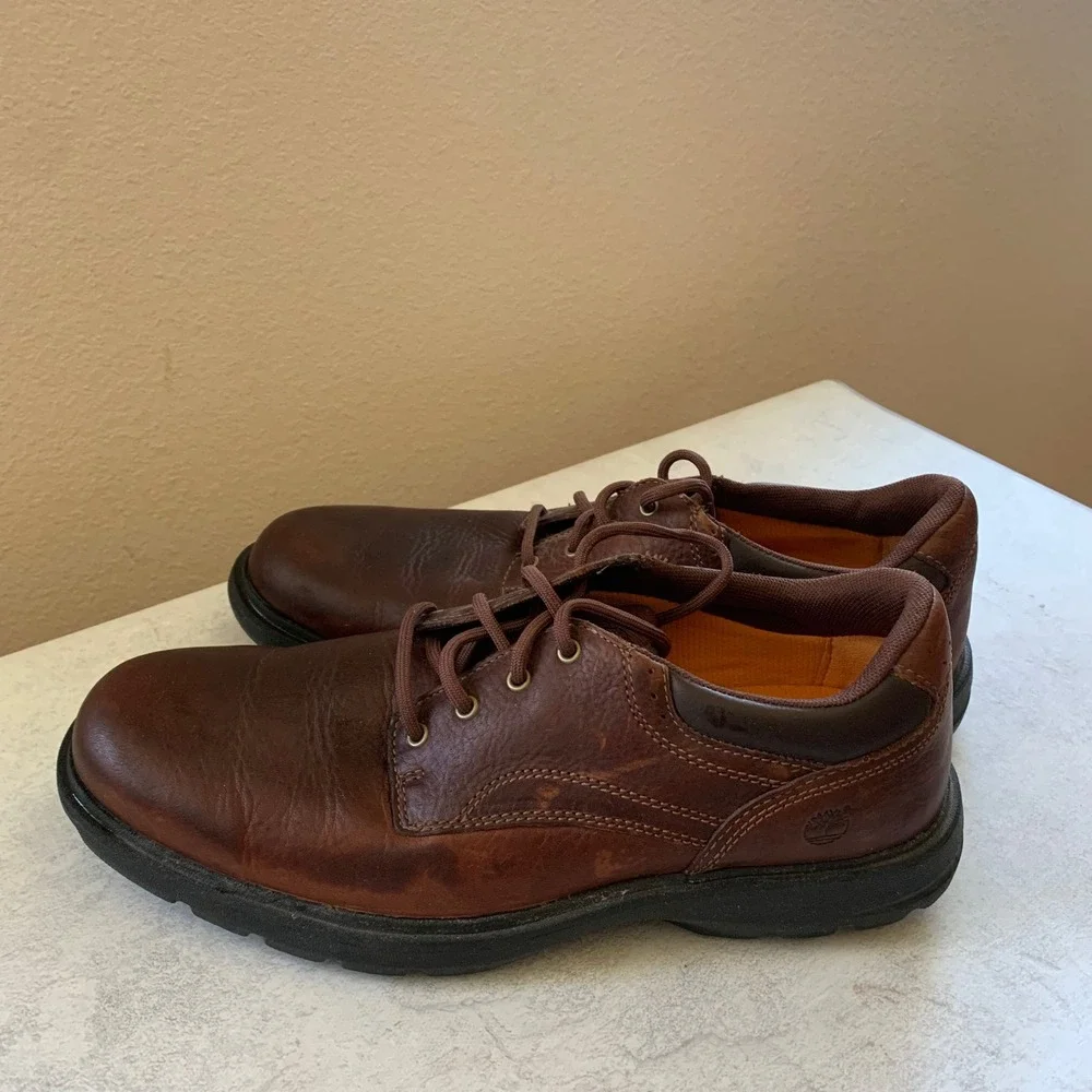 Timberland Earthkeepers 5127A Brown Leather Plain Toe Oxford Mens 9.5 City Prem.